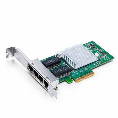 Picture of 1.25G Gigabit Ethernet Converged Network Adapter (NIC) with Intel 350 Chip , Quad Copper RJ45 Ports, PCI Express 2.1 X4, Compare to Intel I350-T4