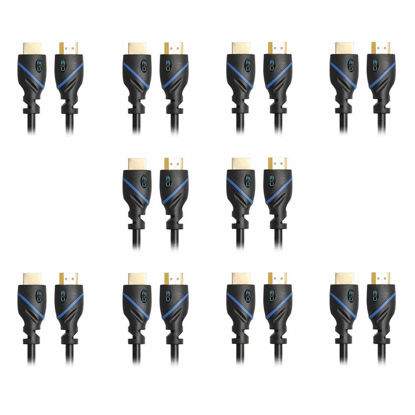 Picture of C&E 10ft (3M) High Speed HDMI Cable Male to Male with Ethernet Black (10 Feet/3 Meters) Supports 4K 30Hz, 3D, 1080p and Audio Return CNE570365 (10 Pack)