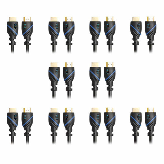 Picture of C&E 10ft (3M) High Speed HDMI Cable Male to Male with Ethernet Black (10 Feet/3 Meters) Supports 4K 30Hz, 3D, 1080p and Audio Return CNE570365 (10 Pack)