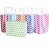 Picture of 24 Pieces Kraft Paper Cute Dots Party Favor Bags with Handle Assorted Colors (Cute Dots)