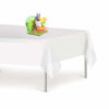 Picture of White 6 Pack Premium Disposable Plastic Tablecloth For Parties 54 Inch. x 108 Inch. Rectangle Table Cover By Grandipity