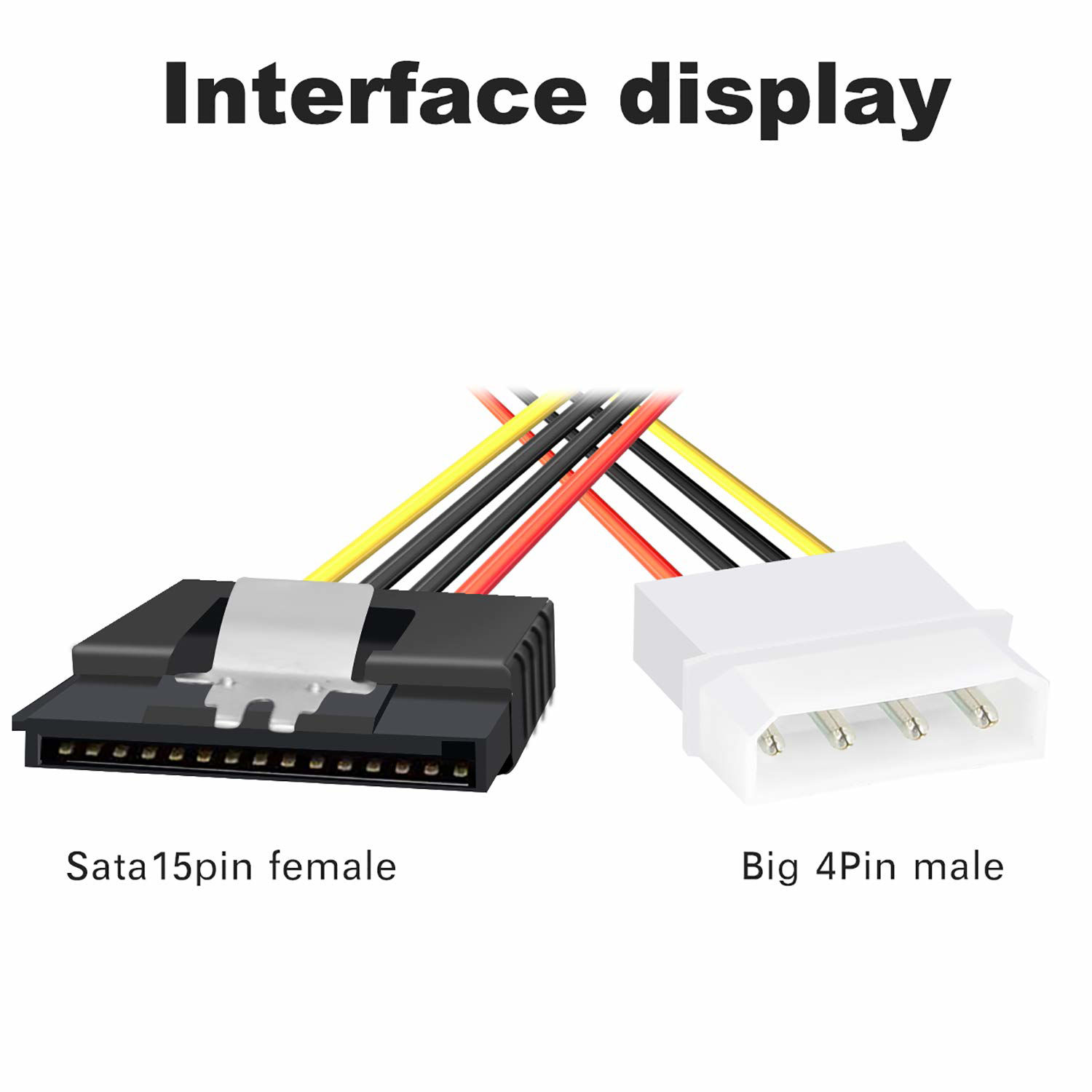 GetUSCart SATA to Molex Adapter 3 Pack 4Pin Molex to SATA Power Cable