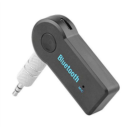 Picture of Bluetooth Receiver/Hands-Free Car Kit, Portable 3.5mm Bluetooth Aux Adapter Wireless Music Streaming for Home, Car Audio System, Headphone, Speaker(Bluetooth 4.2,A2DP,40feet Bluetooth Range)