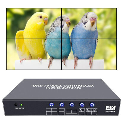 Picture of ISEEVY 4K UHD Video Wall Controller 2x2 1x2 2x1 TV Wall Processor Support 3840x2160@30 HDMI Input for 4 TV Splicing Display