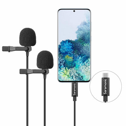 Picture of Saramonic LavMicro U3C Digital Dual-Head Lavalier Omnidirectional Clip-on Microphone with USB Type-C Connector Compatible with iPad Pro, Mac PC, Samsung, LG, Google Nexus, Other USB-C Type Smartphones
