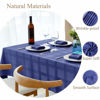 Picture of Mebakuk Rectangle Table Cloth Checkered Style Tablecloth Spill-Proof Antiwrinkle and Shrink Proof Decorative Fabric Table Cover for Dining and Outdoor Use (Oblong 60 x 84 Inch (6-8 Seats), Navy Blue)
