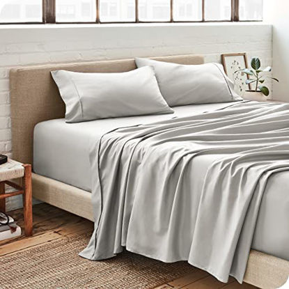 Picture of Bare Home Twin Sheet Set - 1800 Ultra-Soft Microfiber Twin Bed Sheets - Double Brushed - Deep Pockets - Easy Fit - Extra Soft - 3 Piece Set - Bedding Sheets & Pillowcases (Twin, Cloud Grey)