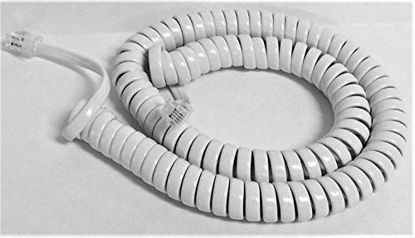 Picture of Bright White Medium (12' Ft) Handset Cord Compatible with AT-T Landline Phone Trimline Princess CL2909 CL4939 CL4940 TR1909 100 146 500 2500 554 2554 Replacement Curly Coil by DIY-BizPhones