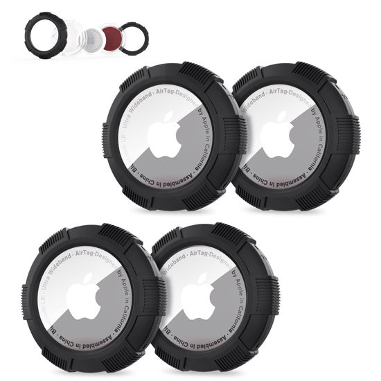 GetUSCart- Tieuwant 4 Pack AirTag Case, Adhesive AirTag Bike Mount, Full Protective  AirTag Holder with Built-in Protective Film, Anti-Scratch AirTag Sticker  for Apple AirTag Tracker Black