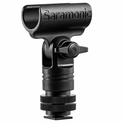Picture of Saramonic SR-SMC1 Shotgun Microphone Mounting Bracket Clip with Cold Shoe, 1/4", 3/8", & 5/8" Threads for Cameras, Tripods, Stands & Boom Poles