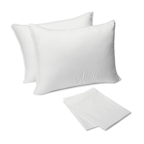 GetUSCart Amazon Basics Down Alternative Bed Pillows, Medium Density for Back and Side Sleepers