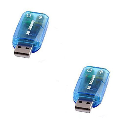 Picture of SaiTech IT 2 Pack USB 2.0 to 3D Audio Sound Card Adapter Virtual 5.1 Channel - Blue