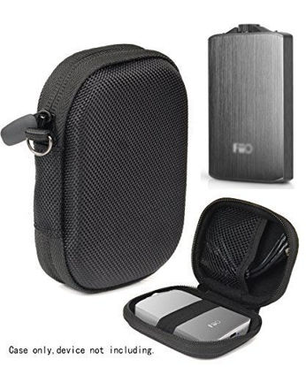 Picture of Headphone Amplifier Case for FiiO A3, FiiO Q1, Creative Sound Blaster E1, E3, Topping NX1s, SMSL Audio Sap-5, mesh Pocket for Cable, Fastening Elastic Strap, Wrist Strap Ballistic Black