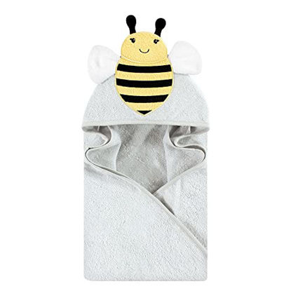 Picture of Hudson Baby Unisex Baby Cotton Animal Face Hooded Towel, Bee, One Size