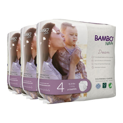 Picture of Bambo Nature Premium Eco-Friendly Baby Diapers (Sizes 1 to 6 Available), Size 4, 81 Count