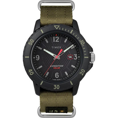 Picture of Timex Gallatin Nylon Slip-Thru Watch - Solar Green/Black Dial [TW4B14500JV]