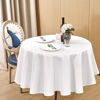 Picture of Mebakuk Round Table Cloth Linen Style Tablecloth Spill-Proof Antiwrinkle and Shrink Proof Tablecloth Decorative Fabric Table Cover for Dining and Outdoor Use (70" Round (4-6 Seats), White)