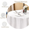 Picture of Mebakuk Round Table Cloth Linen Style Tablecloth Spill-Proof Antiwrinkle and Shrink Proof Tablecloth Decorative Fabric Table Cover for Dining and Outdoor Use (70" Round (4-6 Seats), White)