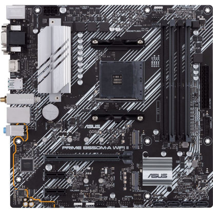 Picture of ASUS Prime B550M-A WiFi II AMD AM4 (3rd Gen Ryzen™) Micro ATX Motherboard (PCIe 4.0, WiFi 6, ECC Memory, 1Gb LAN, HDMI 2.1/D-Sub, 4K@60HZ, Addressable Gen 2 RGB Header and Aura Sync)