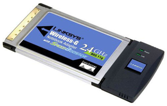 Picture of Cisco-Linksys WPC54GS Wireless-G Notebook Adapter with SpeedBooster,blue/black