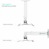 Picture of ONKRON Universal Ceiling Projector Mount Height Adjustable Mounting Bracket up to 22 LBS White K5A