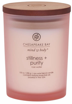 Picture of Chesapeake Bay Candle Scented Candle, Stillness + Purity (Rose Water), Medium Jar, 8 Ounce