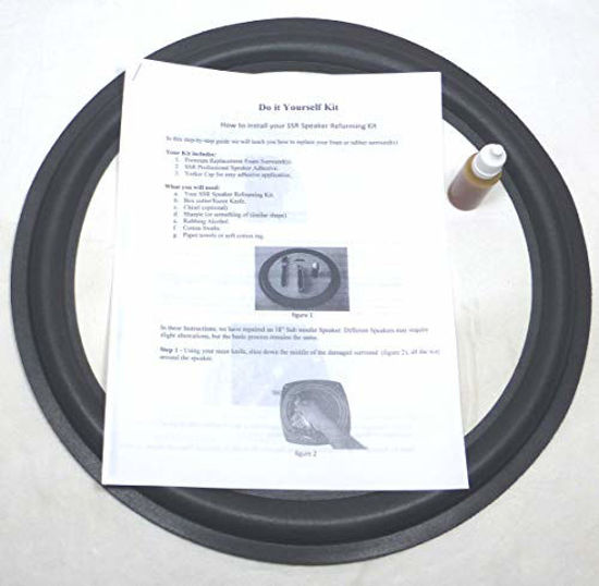 GetUSCart (2) Two 15" Foam Speaker Surrounds w/Speaker Repair Refoam Instruction & Glue
