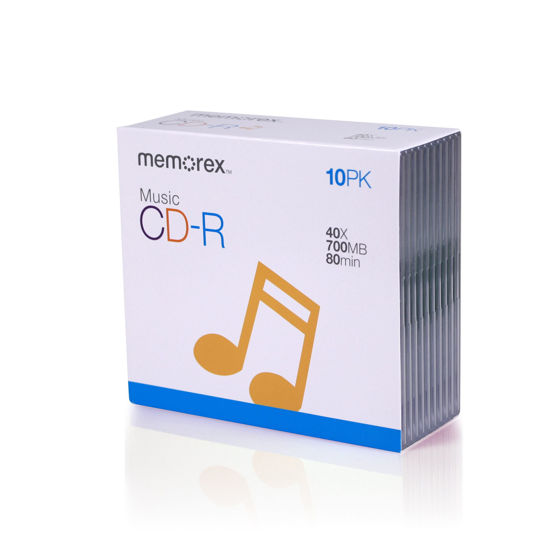 Picture of Memorex 700MB/80-Minute 40x Music CD-R Media (10-Pack with Slim Jewel Cases)