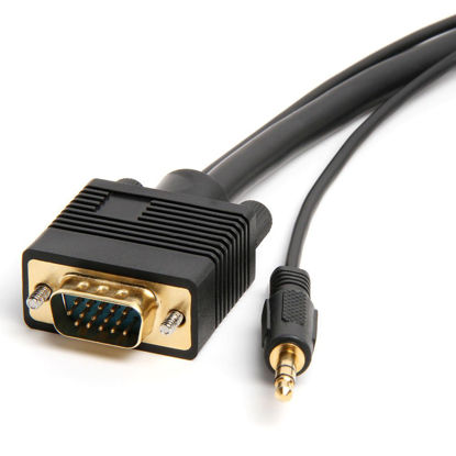 Picture of Cmple - VGA SVGA Monitor Cable, Gold Plated Connectors, Support Full HD Displays HDTVs (Male-to-Male) with 3.5mm Stereo Audio - 15 Feet