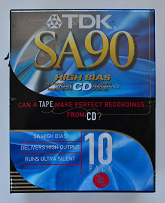 Picture of TDK SA90 High Bias CD Super Avilyn Type II Audio Cassette Tapes - Pack of 10