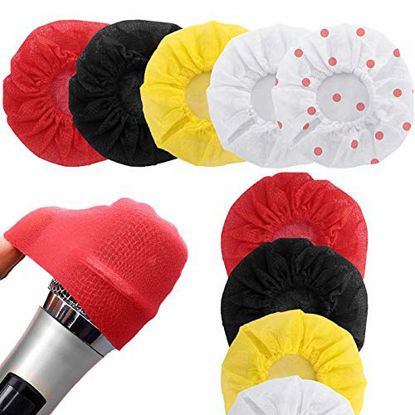 Picture of 50 Pcs Disposable MicroPhone Covers Sterilized Deodorized Covers Grill Hygiene Mic Covers Sponge Cap every Two Packages (Multiple Colors)