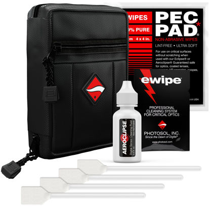 Picture of Photographic Solutions Digital Survival Kit - Type-2 (17mm) Sensor Swabs, PEC-PAD Photo Wipes, E-Wipe Packet, Aeroclipse Optic Cleaner Non-Flamable Solution - Camera Cleaning Kit with Travel Bag