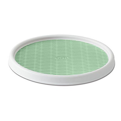 Picture of Copco Non-Skid Pantry Cabinet Lazy Susan Turntable, 12-Inch, White/Green