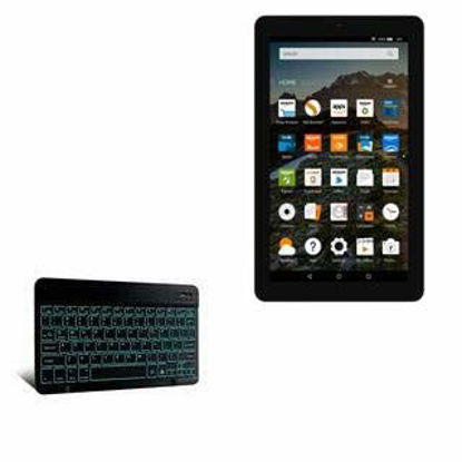 Picture of BoxWave Keyboard Compatible with Amazon Fire 7 (7th Gen 2017) (Keyboard by BoxWave) - SlimKeys Bluetooth Keyboard - with Backlight, Portable Keyboard w/Convenient Back Light - Jet Black