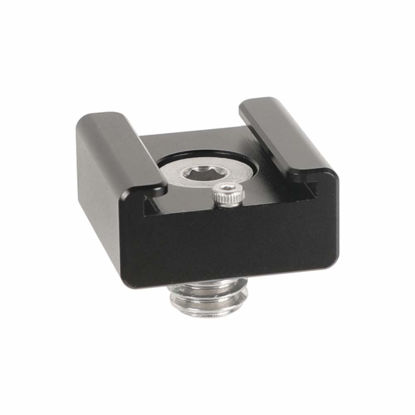 Picture of CAMVATE 3/8"-16 Cold Shoe Mount Adapter with Locating Pins Compatible for ARRI Standard Mounting Points - 2621