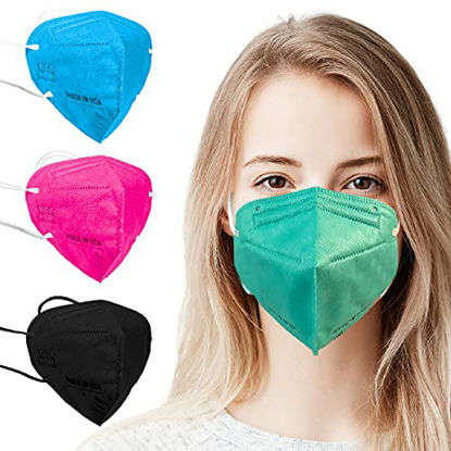 Picture of 5 Layer Protection Breathable Face Mask (Mint Green) - Made in USA - Filtration>95% with Comfortable Elastic Ear Loop | Bandanna Replacement | For Travel and Personal Care (20 pcs)