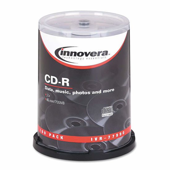Picture of Innovera IVR77990 Cd-R Discs, 700 MB/80 min 52x Spindle - Silver (100/Pack)