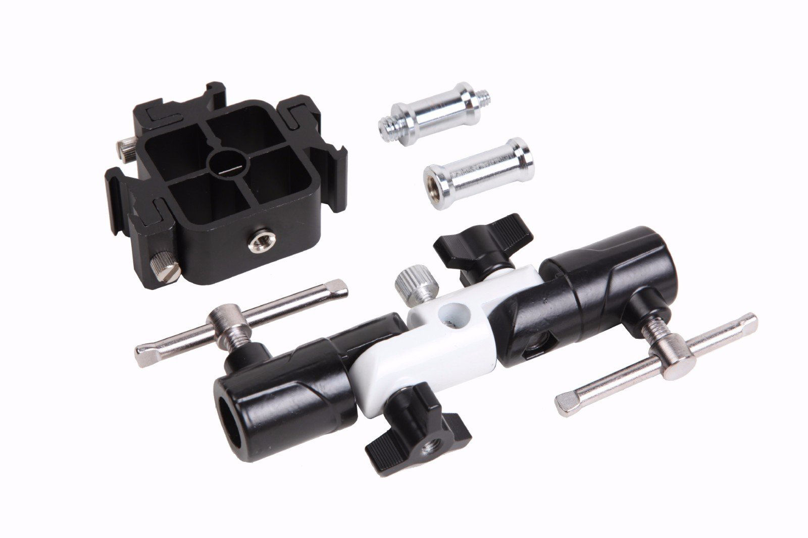 GetUSCart EXMAX Full Aluminum Pro Flash Hot Cold Shoe with Triple (3) Flash Mount Head Umbrella