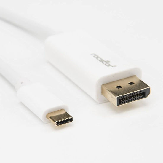 Picture of Rocstor Premium 3ft / 1m USB Type C to DisplayPort Cable - USB C to DP Cable - 4K 60Hz - White - DisplayPort/USB for Video Device, Monitor, Workstation, Projector, MacBook, Chromebook, Notebook, Ultra