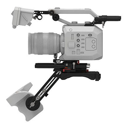 Picture of JTZ DP30 15mm Rail Rod Base Plate Shoulder Pad Rig for Panasonic AU-EVA1 with Extension Arm Bracket + Adapter Ring for Hand Grip,Extension Arm for Top Handle Field Monitor