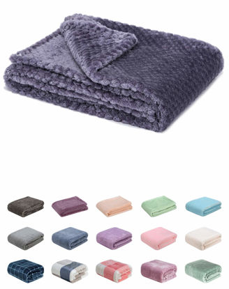 Picture of Fuzzy Blanket or Fluffy Blanket for Baby, Soft Warm Cozy Coral Fleece Toddler, Infant or Newborn Receiving Blanket for Crib, Stroller, Travel, Decorative (28Wx40L, XS-Grape Purple)