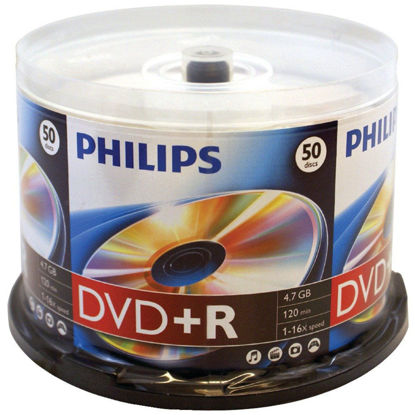 Picture of HOODR4S6B50F - PHILIPS DR4S6B50F 17 4.7GB 16x DVD+Rs (50-ct Cake Box Spindle)
