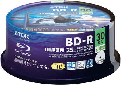 Picture of TDK Blu-ray Disc 30 Spindle - 25GB 4X BD-R - Printable