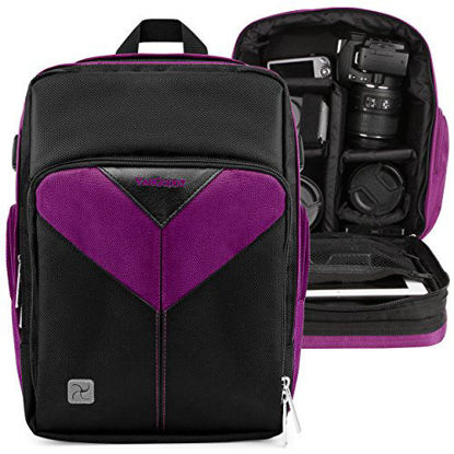 Picture of Purple Large Camera Camcorder Backpack Carrying Bag for Canon XA40, XA45, XA11, XA15, XA10, Vixia HF G50 G60