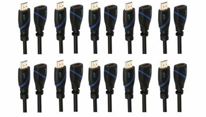 Picture of 3 FT (0.9 M) High Speed HDMI Cable Male to Female with Ethernet Black (3 Feet/0.9 Meters) Supports 4K 30Hz, 3D, 1080p and Audio Return CNE509877 (10 Pack)
