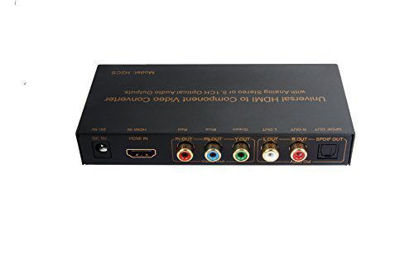 Picture of Universal Premium Quality HDMI to Component Video Converter with Stereo RCA L/R and Optical 5.1CH Surround Audio Outputs | Support 480i, 720P, 1080i and 1080P Video, Output PAL or NTSC | Model: H2CS