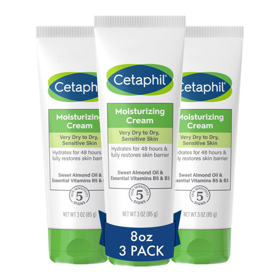 Picture of Body Moisturizer by CETAPHIL, Hydrating Moisturizing Cream for Dry to Very Dry, Sensitive Skin, NEW 3 oz Pack of 3, Fragrance Free, Non-Comedogenic, Non-Greasy