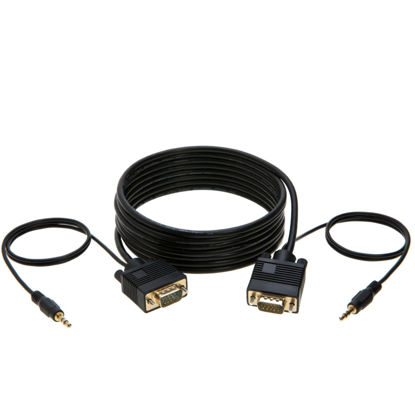 Picture of Cables Direct Online 15FT SVGA + Audio Monitor Cable, Male to Male 1080P Super VGA Display Cord for PC Projector Laptop TV