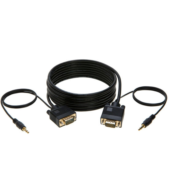 GetUSCart Cables Direct Online 15FT SVGA + Audio Monitor Cable, Male to Male 1080P Super VGA