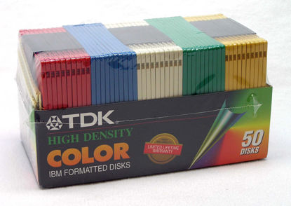 Picture of TDK High Density COLOR IBM Formatted Disks - (50 Disks)